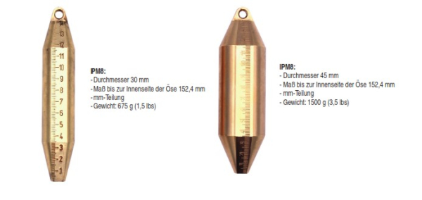 Tankbandmaße nach IPM Spezifikation C-Stahl mm-Teilung 30m